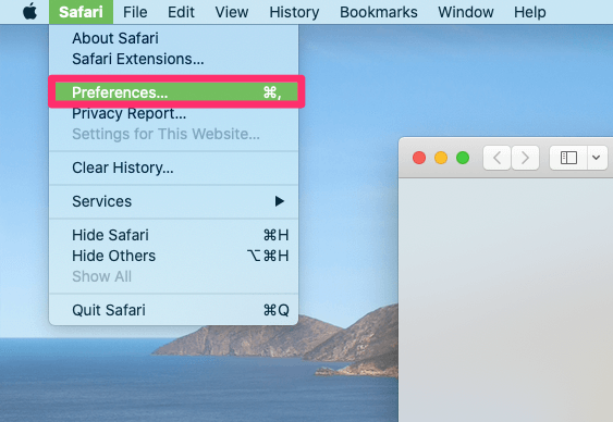 safari inspect page shortcut